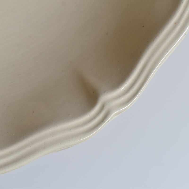 Vintage Compote Dish, Sarreguemines, Floral Rim