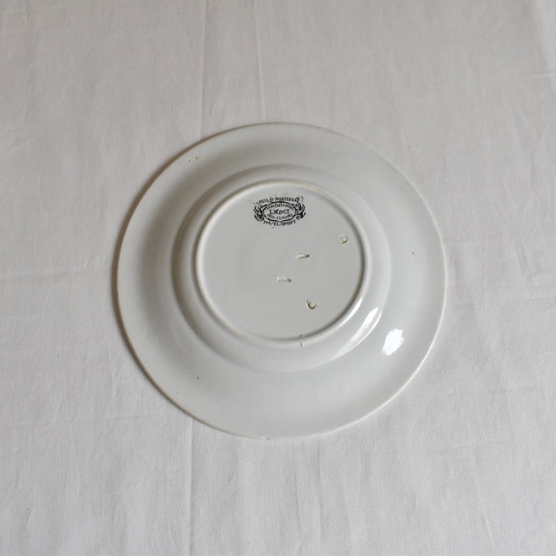 Antique dessert plate, Creil et Montereau, relief, C