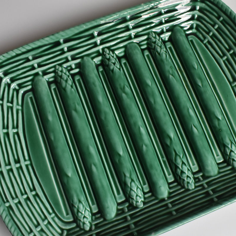 Vintage Barbotine Asparagus Plate
