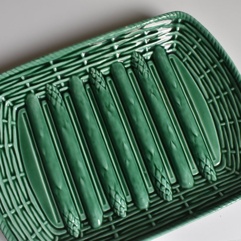 Vintage Barbotine Asparagus Plate