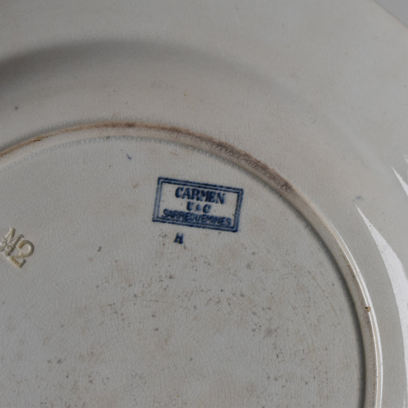Antique large plate, U&C Sarreguemines Carmen