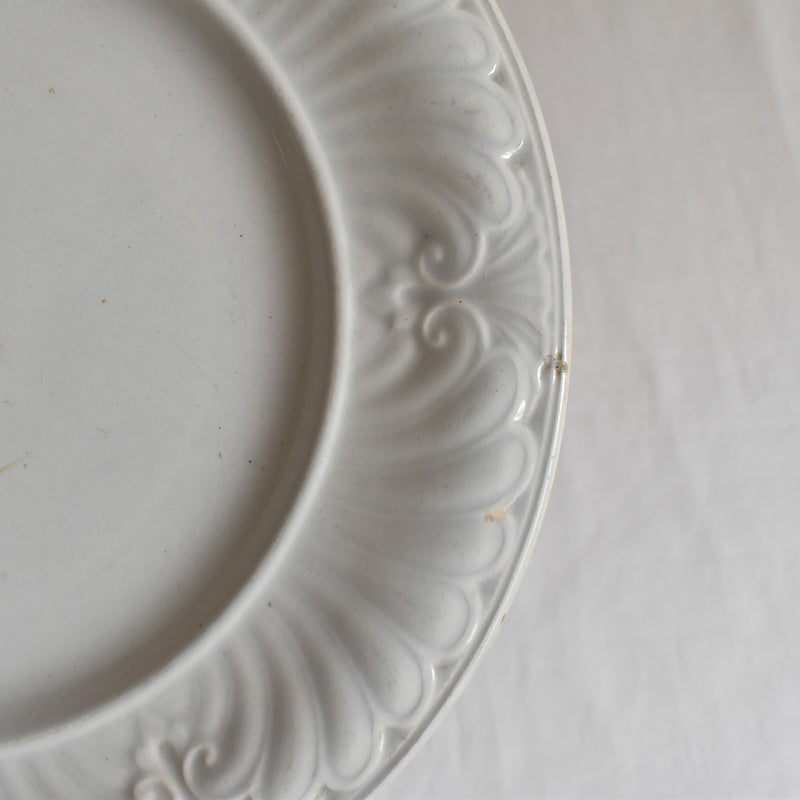 Antique dessert plate, Creil et Montereau, relief, C