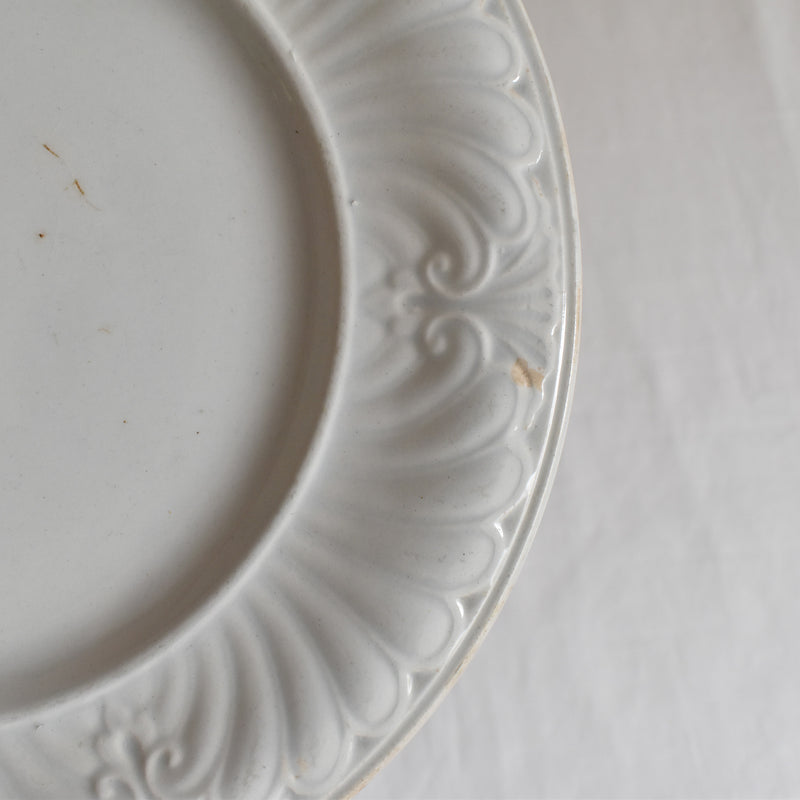 Antique dessert plate, Creil et Montereau, relief, C