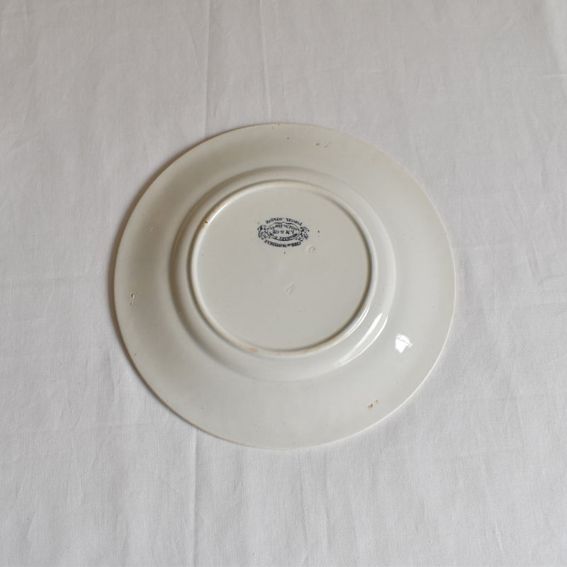 Antique dessert plate, Creil et Montereau, relief, B