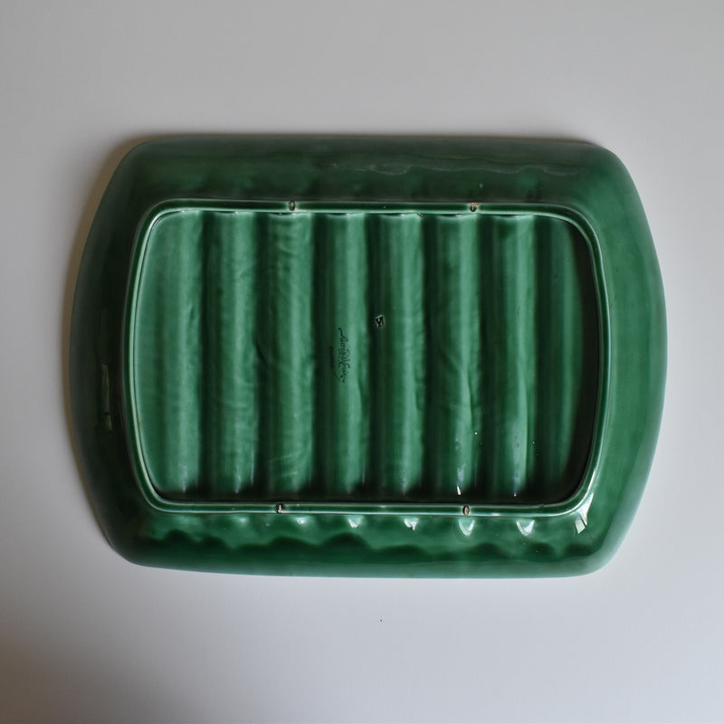 Vintage Barbotine Asparagus Plate
