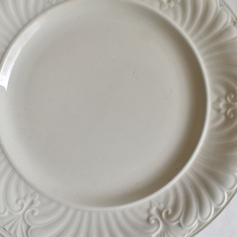 Antique dessert plate, Creil et Montereau, relief, B