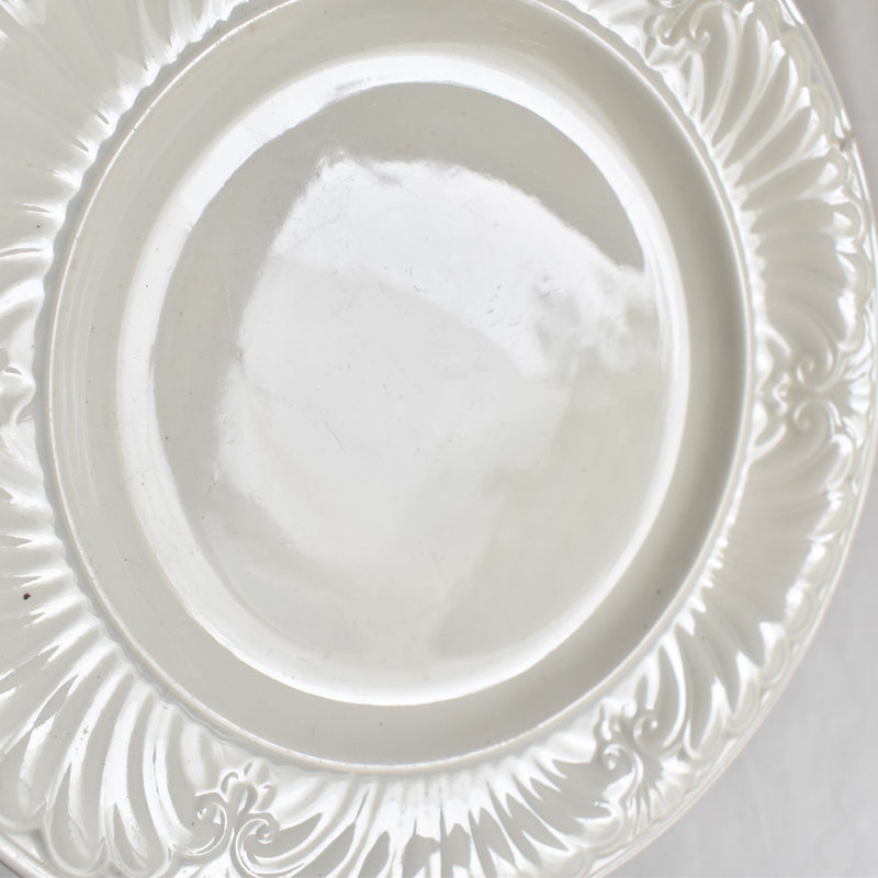 Antique dessert plate, Creil et Montereau, relief, B