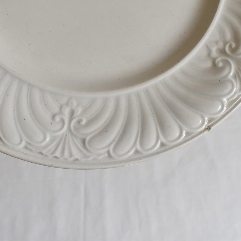 Antique dessert plate, Creil et Montereau, relief, B