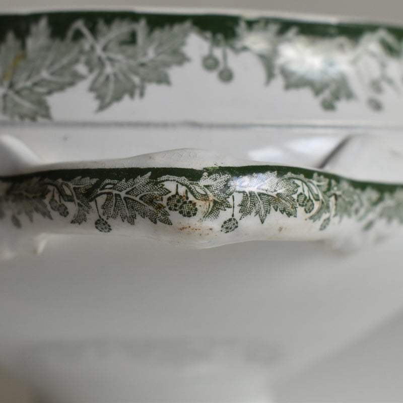 Antique soup tureen without lid, Saint-Amand, Platane