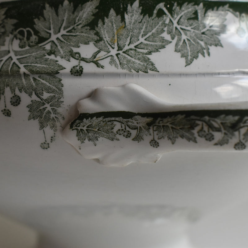 Antique soup tureen without lid, Saint-Amand, Platane