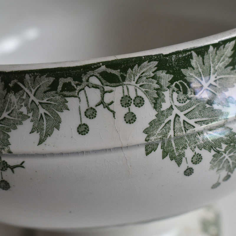 Antique soup tureen without lid, Saint-Amand, Platane