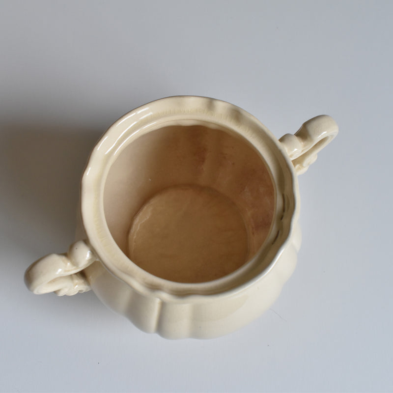 Vintage Sugar Pot, Digoin & Sarreguemines, Floral Rim