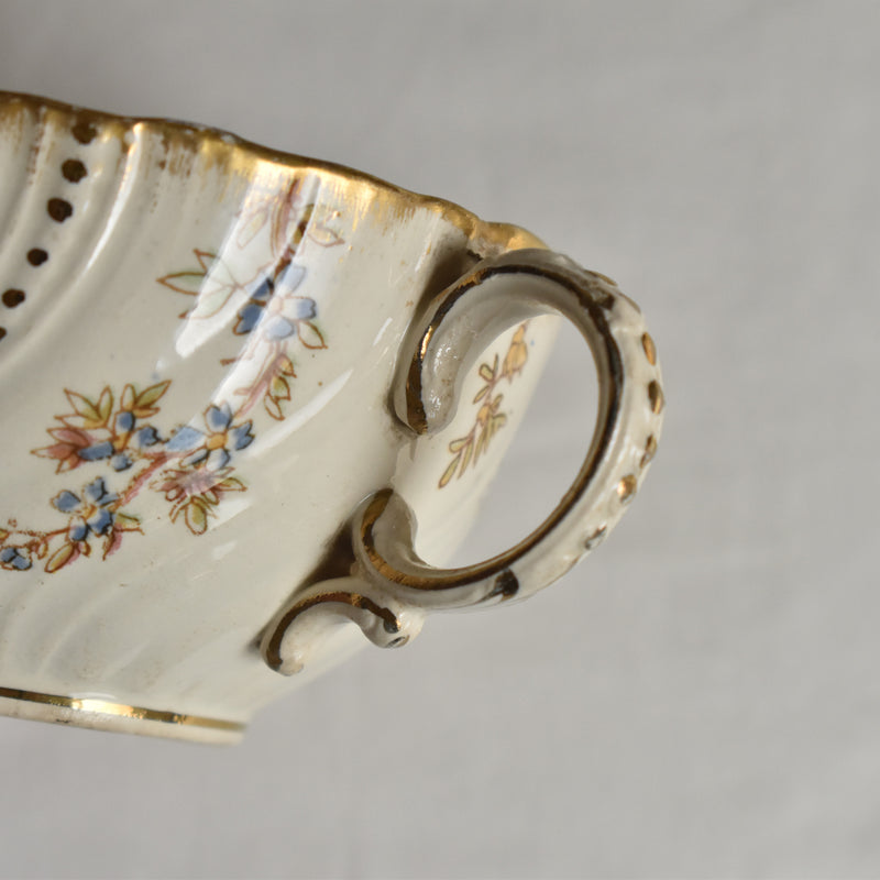 Antique Cup & Saucer, Sarreguemines Louis XV A