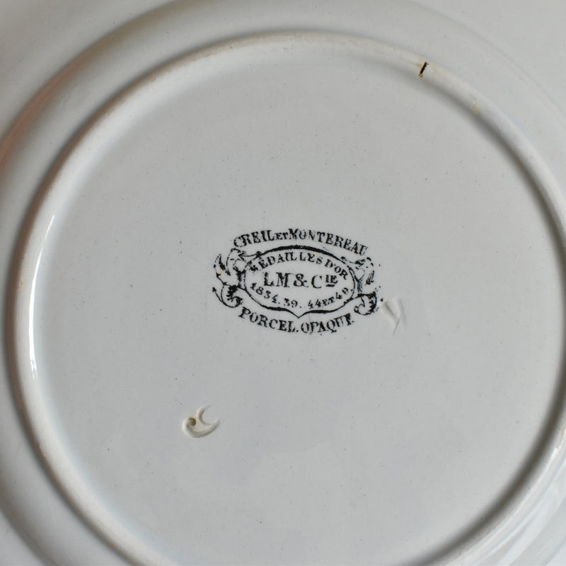 Antique Dessert Plate, Creil et Montereau, Relief A