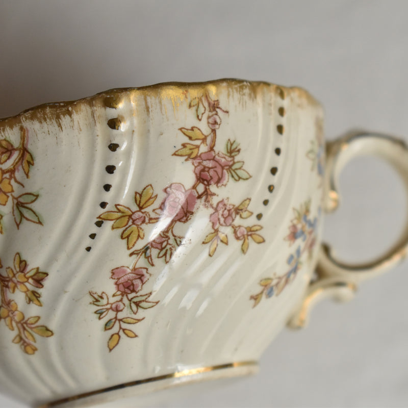 Antique Cup & Saucer, Sarreguemines Louis XV A