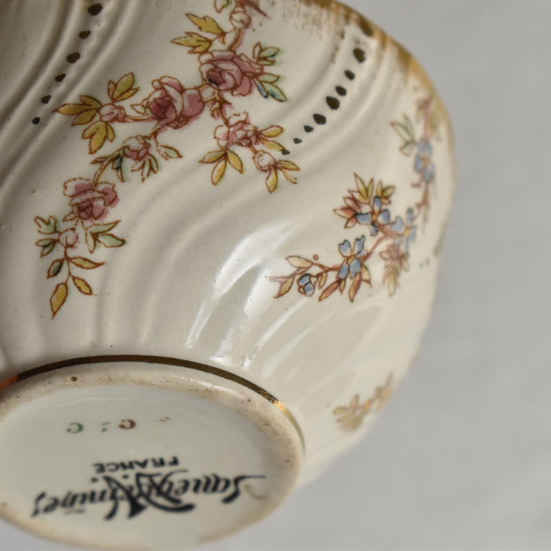 Antique Cup & Saucer, Sarreguemines Louis XV A
