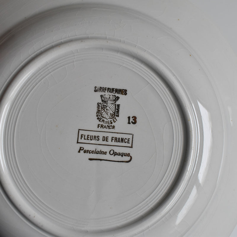 Vintage Deep Plate, Digoin & Sarreguemines, Fleurs de France A