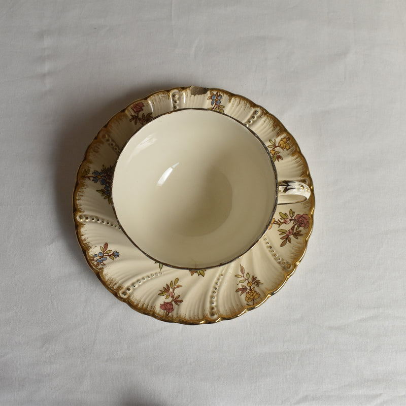 Antique Cup & Saucer U&C Sarreguemines Louis XV C