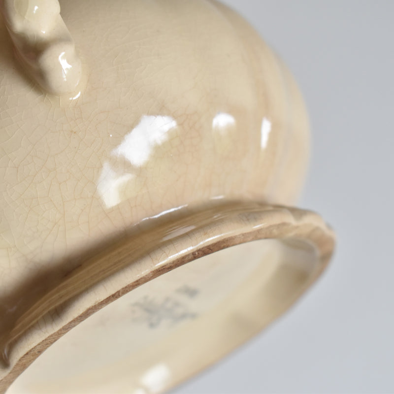 Vintage Sugar Pot, Digoin & Sarreguemines, Floral Rim