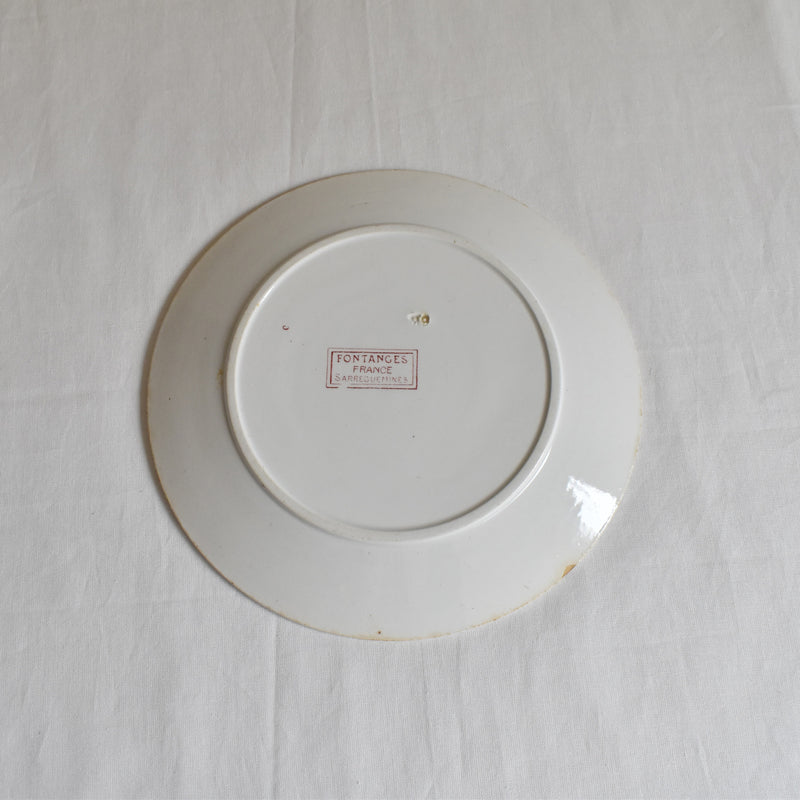 Antique Dessert Plate, Sarreguemines Fontanges C