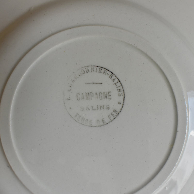 Antique dessert plate Salins Campagne B