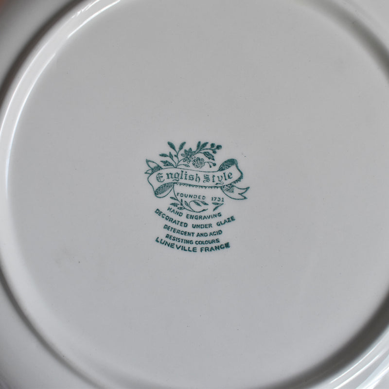 Vintage Round Platter Luneville English Style A