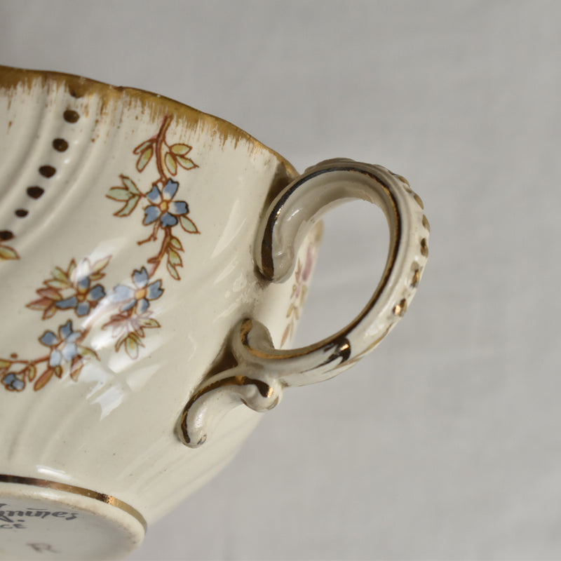 Antique Cup & Saucer U&C Sarreguemines Louis XV C