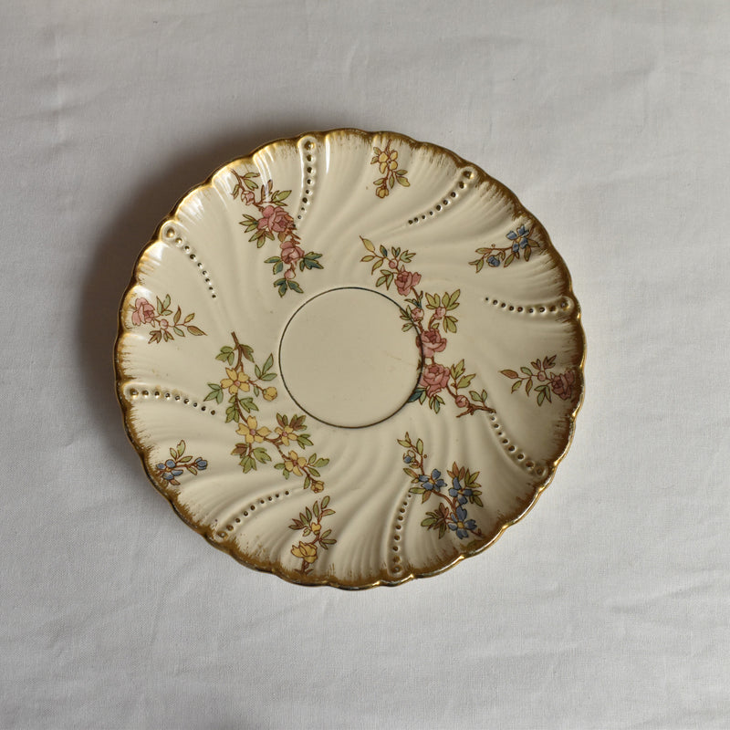 Antique Cup & Saucer U&C Sarreguemines Louis XV B
