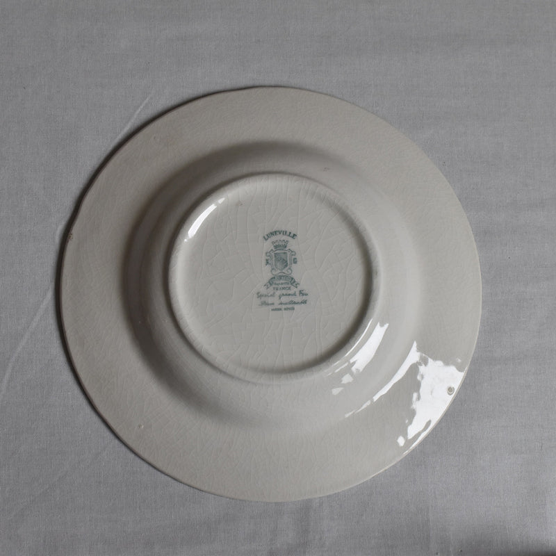 Antique Deep Plate Luneville Grand Feu Tradition A