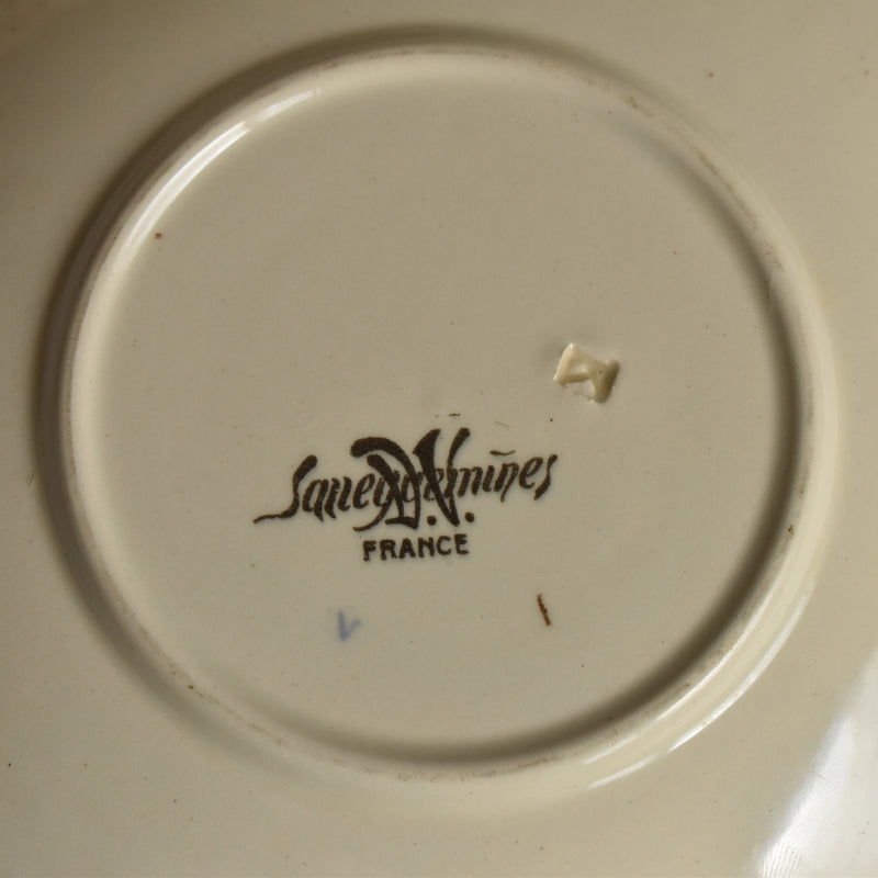 Antique Cup & Saucer U&C Sarreguemines Louis XV B