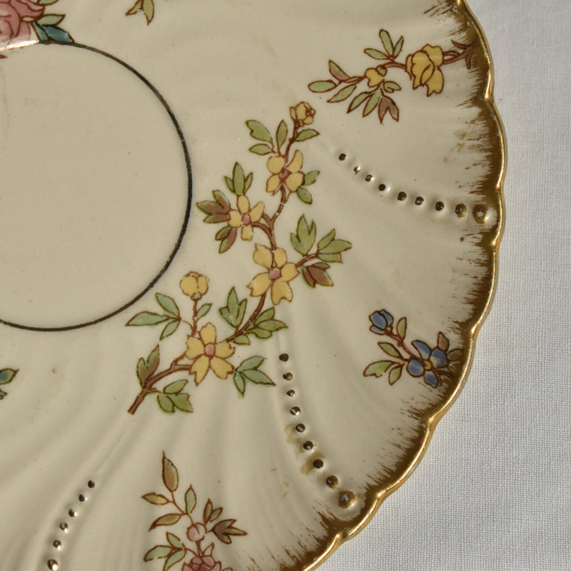 Antique Cup & Saucer U&C Sarreguemines Louis XV B