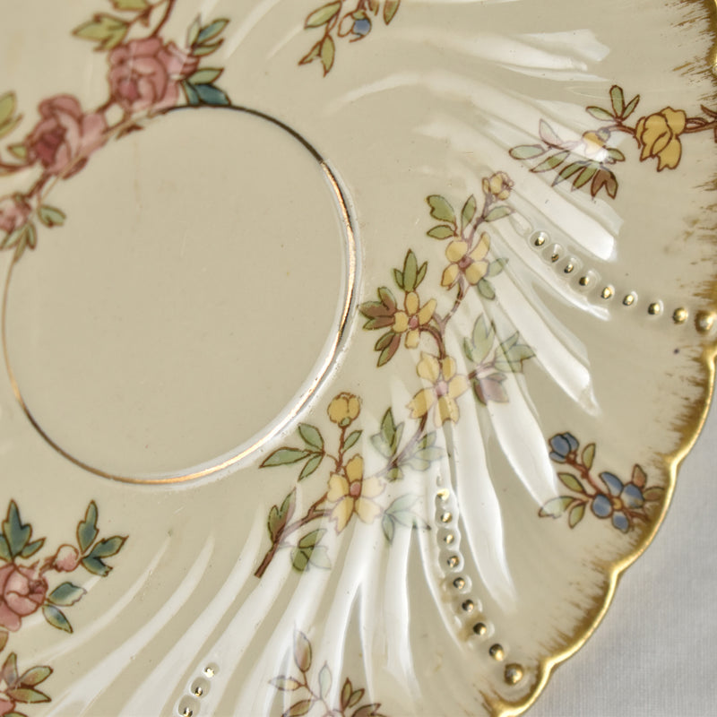 Antique Cup & Saucer U&C Sarreguemines Louis XV B