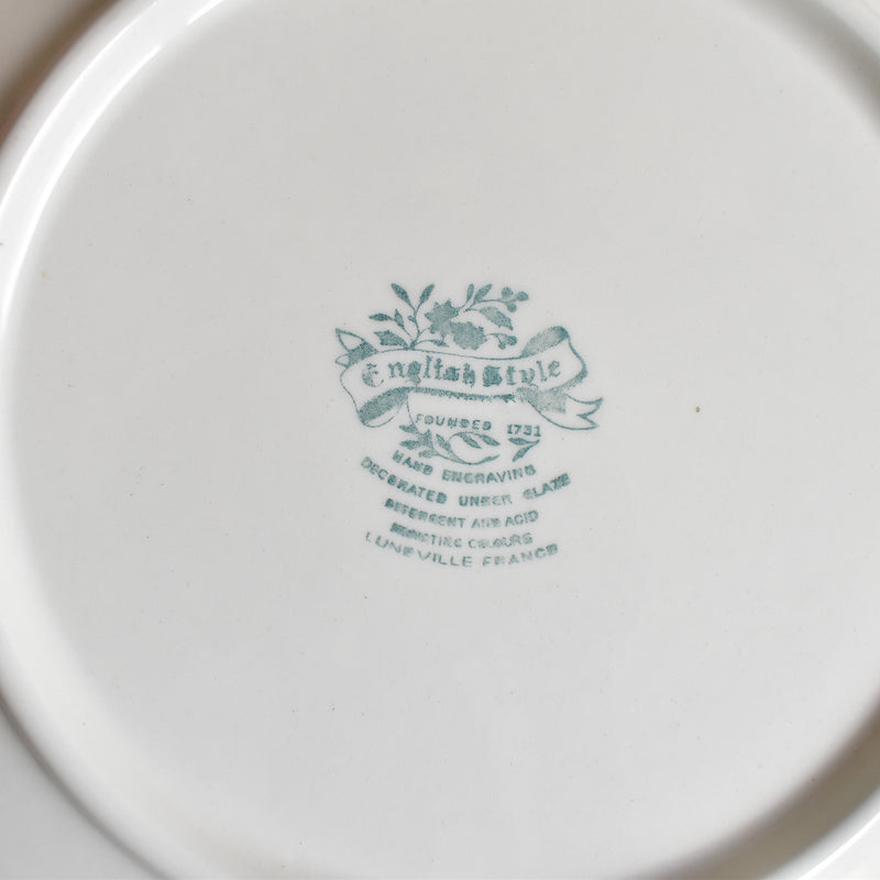 Vintage Round Platter, Lunéville, English Style B