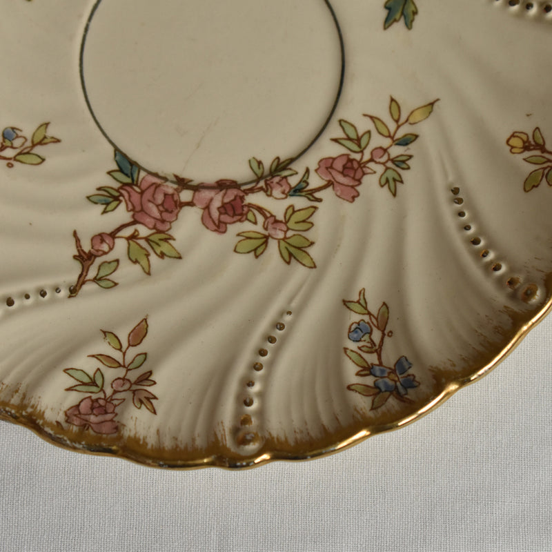 Antique Cup & Saucer U&C Sarreguemines Louis XV B