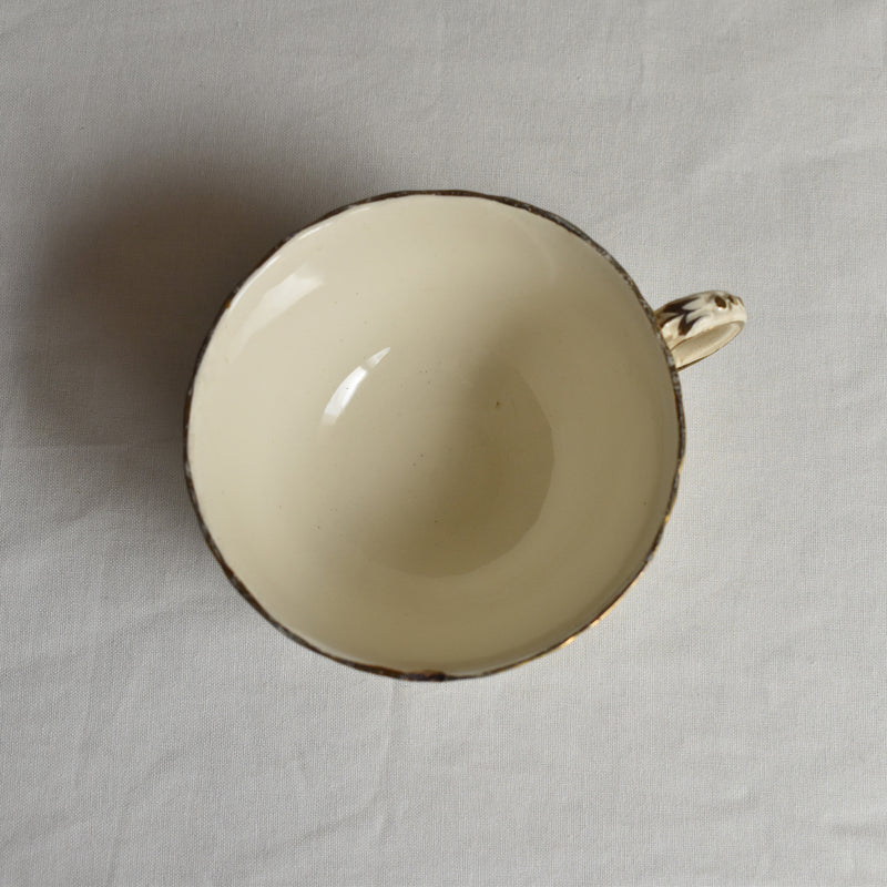 Antique Cup & Saucer U&C Sarreguemines Louis XV B