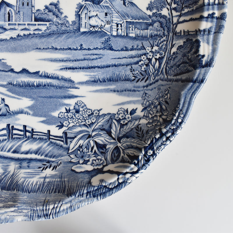 Vintage Round Platter, Lunéville, English Style B