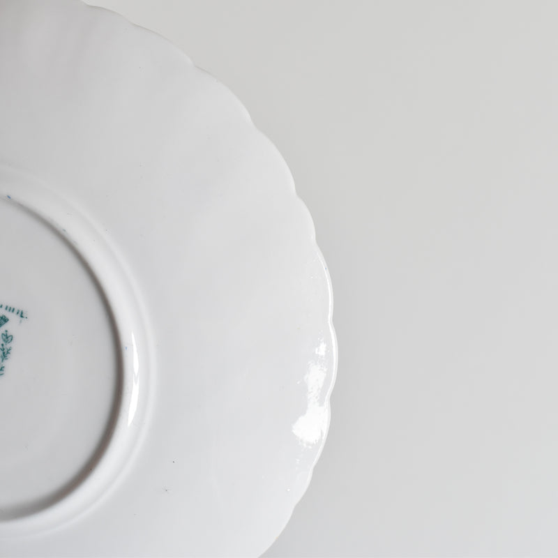 Antique Cup & Saucer Sarreguemines Perles Fleurs Bleues B