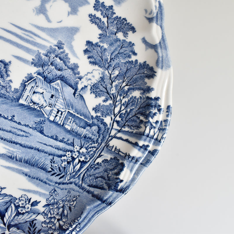 Vintage Round Platter, Lunéville, English Style B