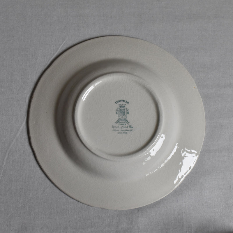 Antique Deep Plate Luneville Grand Feu Tradition D