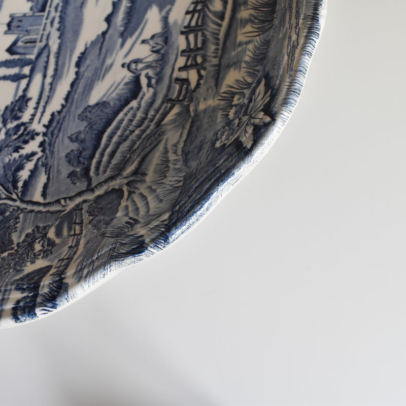 Vintage Round Platter, Lunéville, English Style B