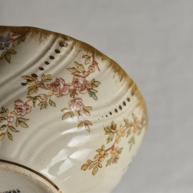 Antique Cup & Saucer U&C Sarreguemines Louis XV B