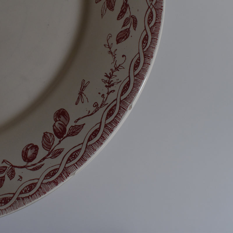 Vintage Dessert Plate, Moulin des Loups, Prune A