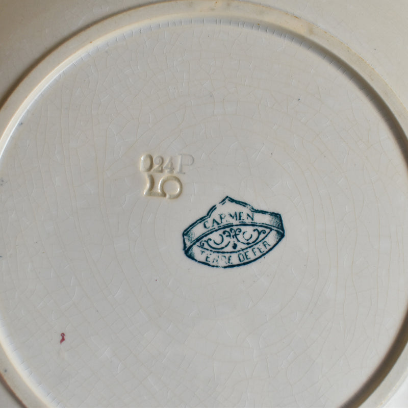 Antique Dessert Plate - Sarreguemines Carmen D