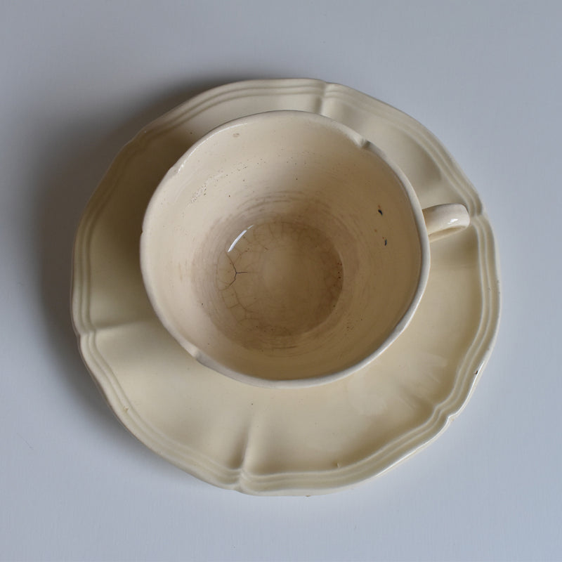Vintage Teacup & Saucer, Floral Rim C