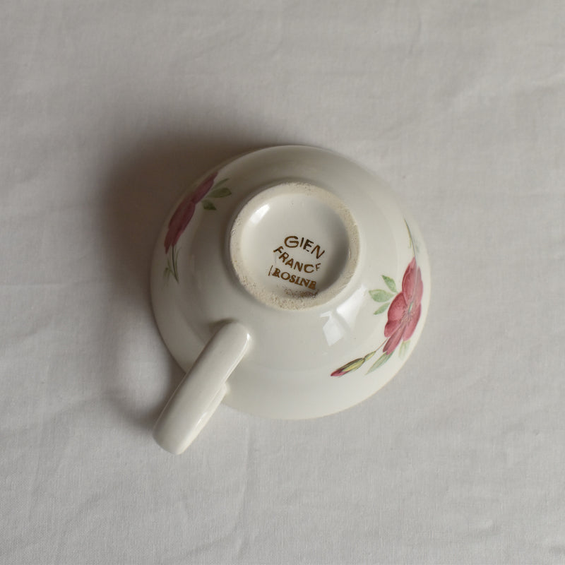 Vintage Gien Rosine Cup & Saucer A
