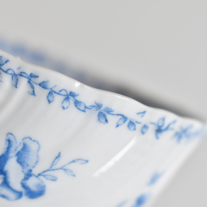 Antique Cup & Saucer Sarreguemines Perles Fleurs Bleues B