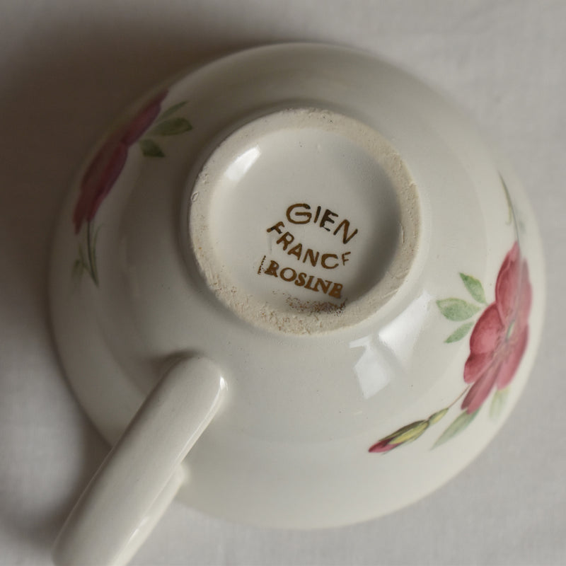 Vintage Gien Rosine Cup & Saucer A