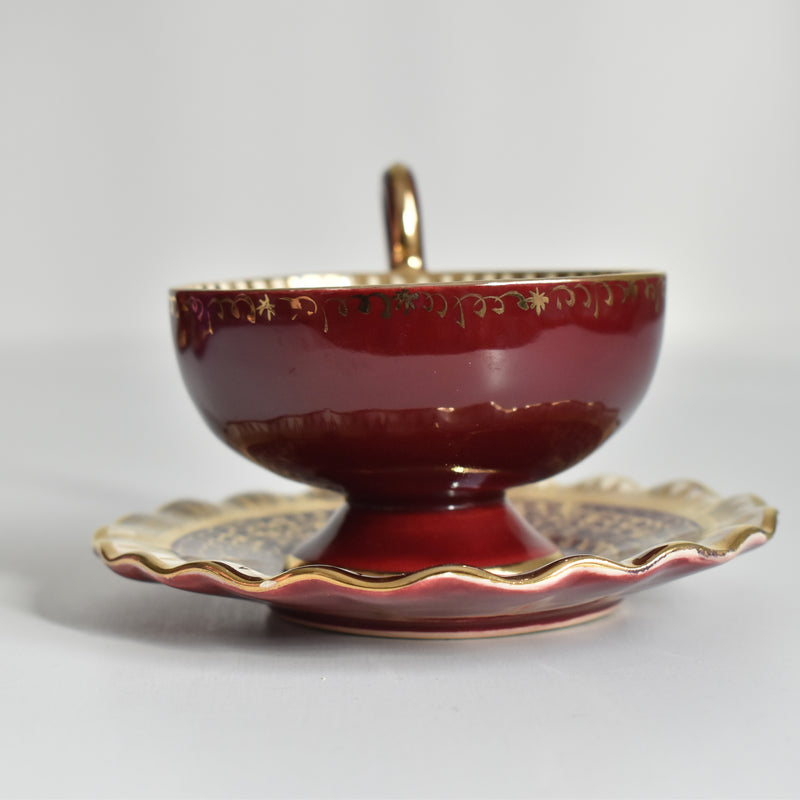 ア.ドラサンヴァル A.Dressinval コーヒーカップ＆ソーサー Red B