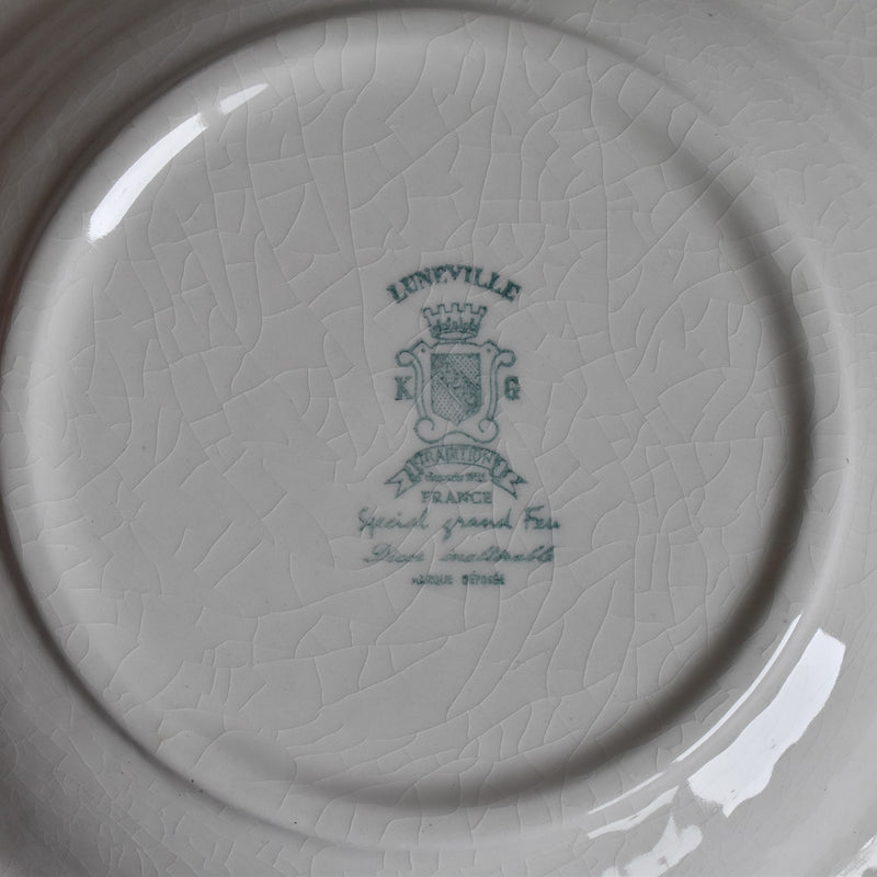 Antique Deep Plate Luneville Grand Feu Tradition D