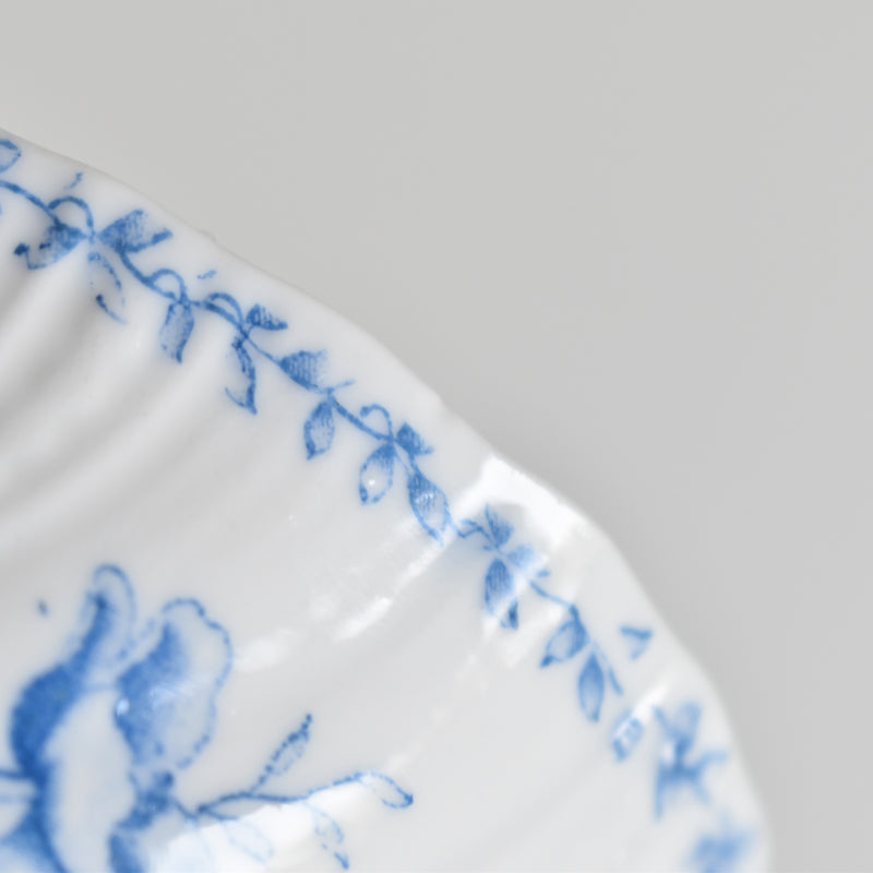 Antique Cup & Saucer Sarreguemines Perles Fleurs Bleues B